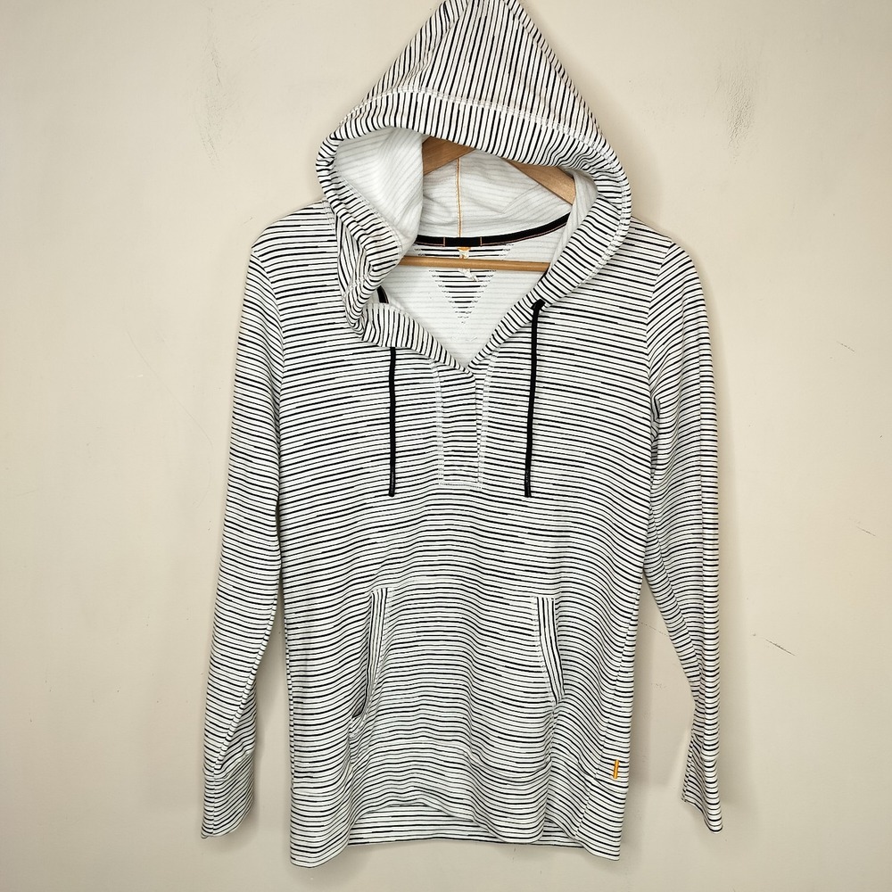 Lucy Active Striped Hoodie Small‎ Cotton Blend Pouch Pocket